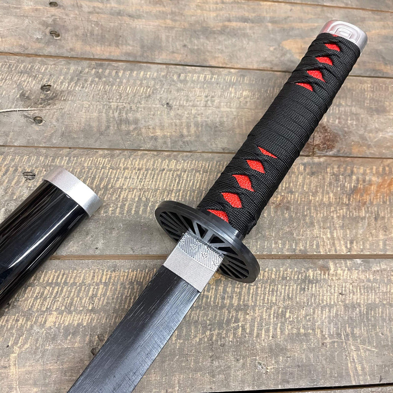 [Australia] - Blazing S. Fantasy Anime Replica Demon Hunting Black Nichirin Samurai Sword Tanjiro for Practice Black 31 inch 