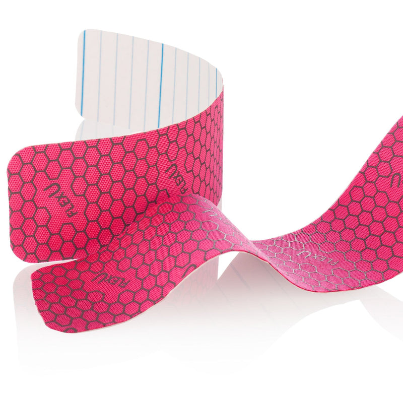 [Australia] - FlexU Kinesiology Tape - 140 Ultra-Thin Hypoallergenic Latex-Free 2" Wide x 10” Long Pre-Cut Strips Designed for Knee, Shoulder & Back Support Pink Pre-Cut 