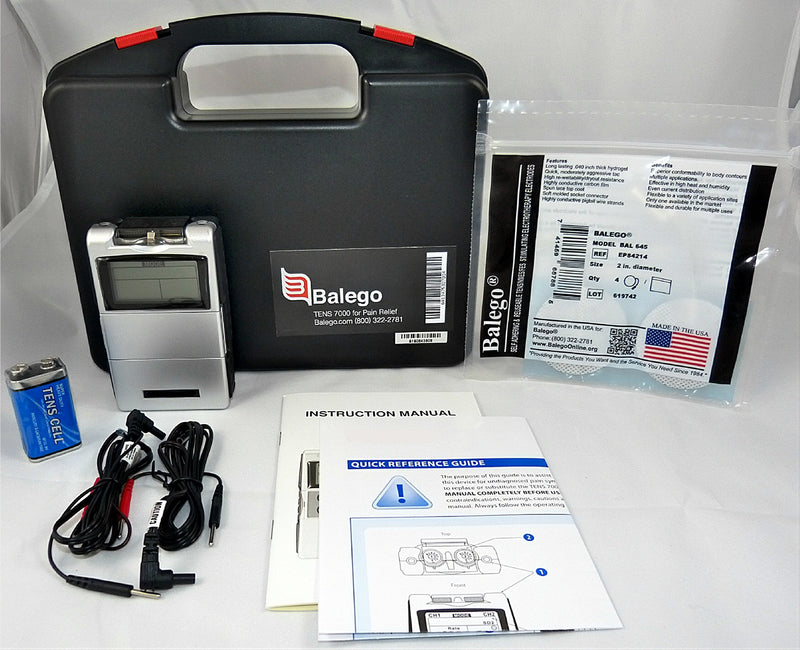 [Australia] - Balego TENS Machine Digital 100mA Edition with Kit, Placement Chart and 5 Therapy Modes for Pain Relief 