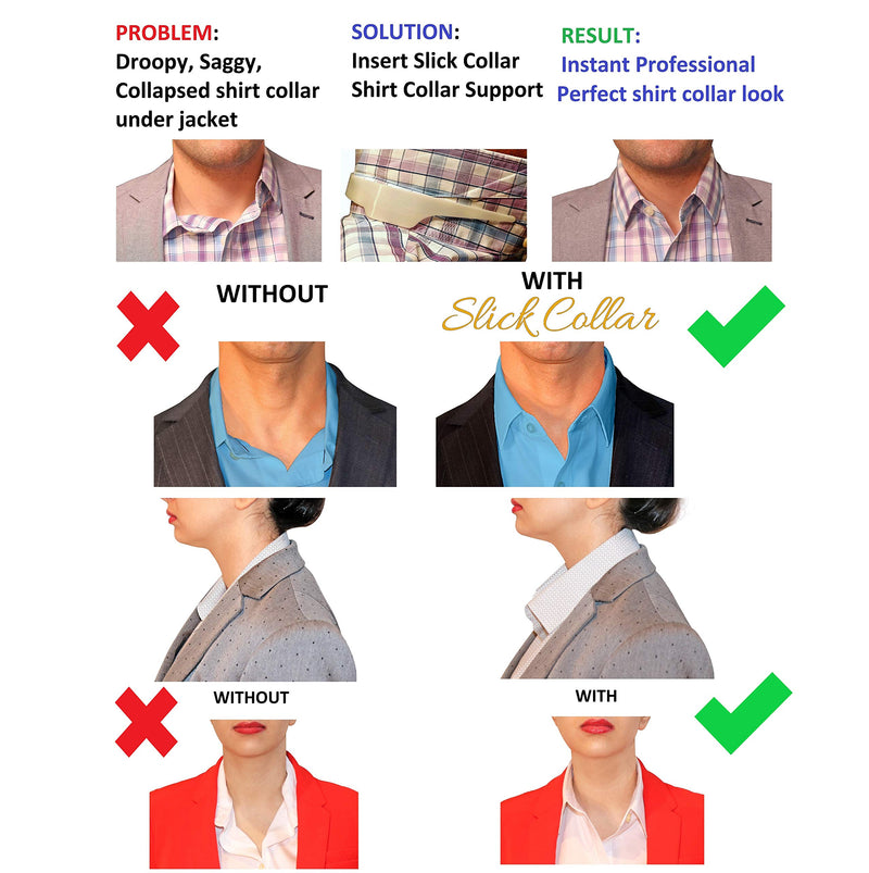[Australia] - Slick Collar Adjustable Shirt Collar Support Bonus 3 Piece Set with Collar Stays for Men and Women with Women's Slick Collar Slim and EDC Metal Box 