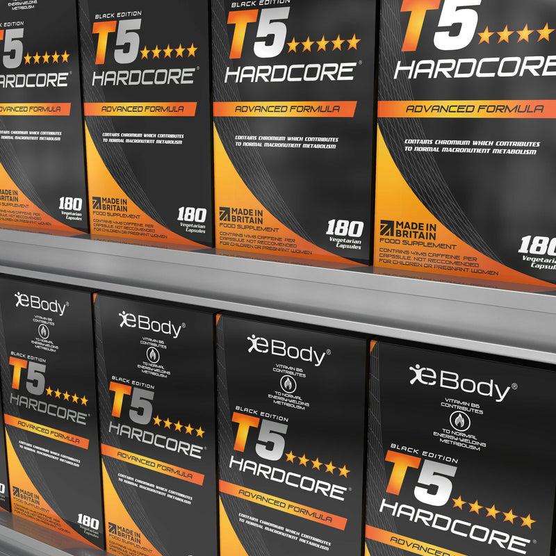 [Australia] - T5 Fat Burners Hardcore Suitable for Vegetarians, Weight Management Supplement for Men & Women, 180 Capsules 