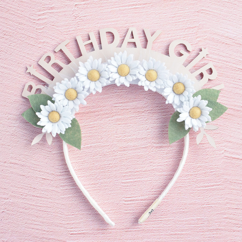 [Australia] - California Tot Kids' and Adults' Birthday Girl Daisy Floral Crown Birthday Girl Headband (Daisy Birthday Girl) Daisy Birthday Girl 