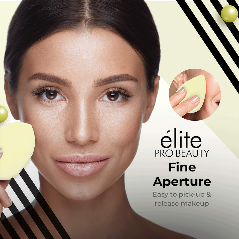 [Australia] - Elite Pro Beauty Chiseled Sponge Trio, Makeup Sponge Set for Flawless Application, Yellow 