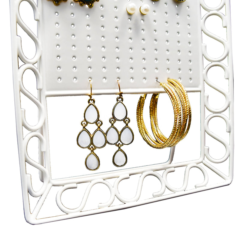 [Australia] - Mango Steam Mini Metal Earring Jewelry Organizer, White Photo Frame 