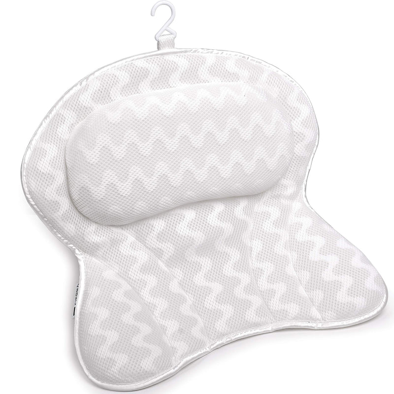 [Australia] - Sierra Concepts Bath Pillow Spa Bathtub Ergonomic for Tub, Neck, Head, Shoulder Pillows Support Cushion Headrest - Luxury Soft 3D Mesh + Six Strong Grip Suction Cups Soaking Large 16 x 16, Paradise 