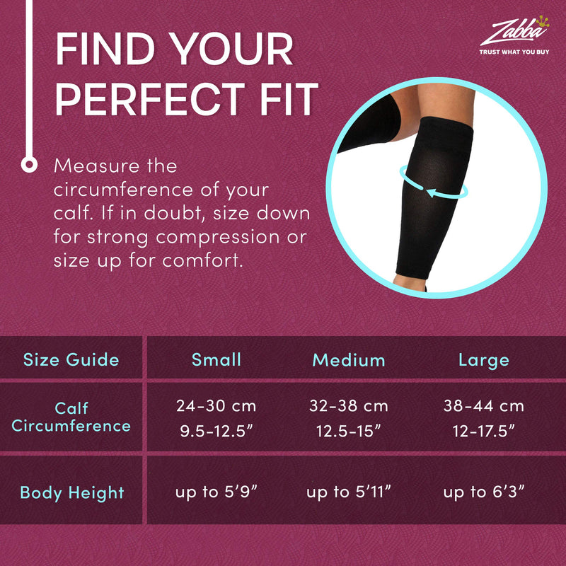 [Australia] - Modetro Sports Calf Support - Large, Calf Compression Sleeve 1 Pack for Men and Women - Leg Sleeves for Sports, Running, Flights, and Shin Splints - Black L ( 1 Pair ) 