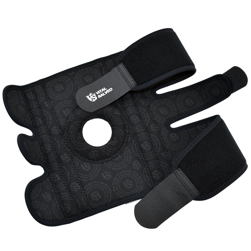 [Australia] - Vital Salveo-Germanium 9.5" Knee Brace /Adjustable Straps/S-Stays/Open Patella, Knee Support-Large Fit Large Fit 