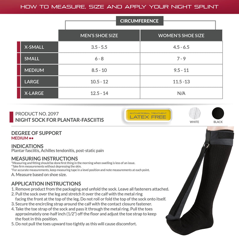 [Australia] - Night Sock, Plantar Fasciitis, Achilles Tendonitis, Step Arch Tight Calf Muscle Support, White, Small 