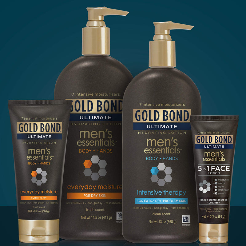 [Australia] - Gold Bond Men's Essentials Hydrating Lotion 13 oz., Intensive Therapy for Extra Dry Skin 
