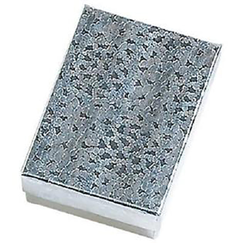 [Australia] - Novel Box 100 Pcs Silver Cotton Filled Jewelry Display Gift Ring Earring Box (1 7/8" X 1 ¼" X 5/8") 1 7/8"X1 ¼”X5/8” (Pack of 100) 