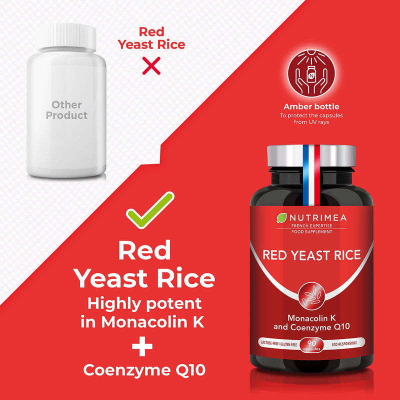 [Australia] - Red Yeast Rice - Cholesterol Lowering Supplement - Highest Concentration of Monacolin K - 3 Month Treatment - No Statin Side Effects - Antioxidant Agent - French Expertise - Nutrimea 