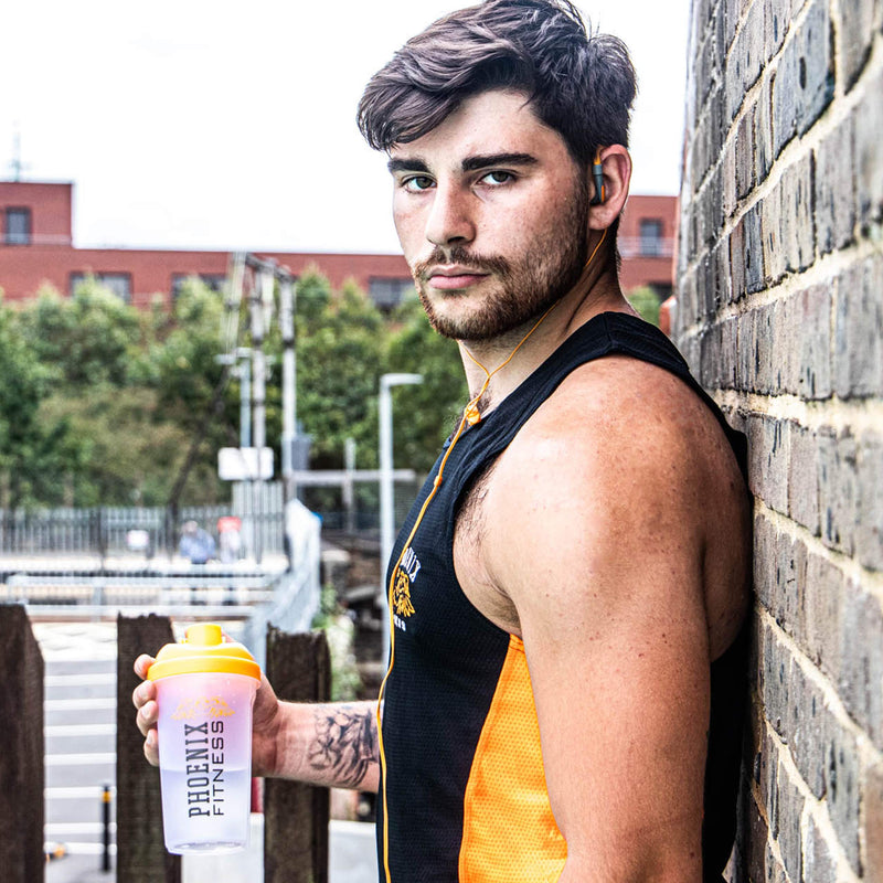 [Australia] - Phoenix Fitness Protein Shaker Bottle - 500ml BPA Easy Clean Drinks Bottle - Protein Bottle with Measurement Markings, Filter and Screw Top Lid 