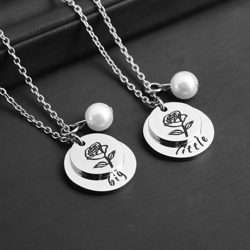 [Australia] - TIIMG Sister Gift Big Sis Little Lil Sis Sisters Necklace Jewelry Gift Friendship Gift Gift for Best Friend Big Little Necklace 