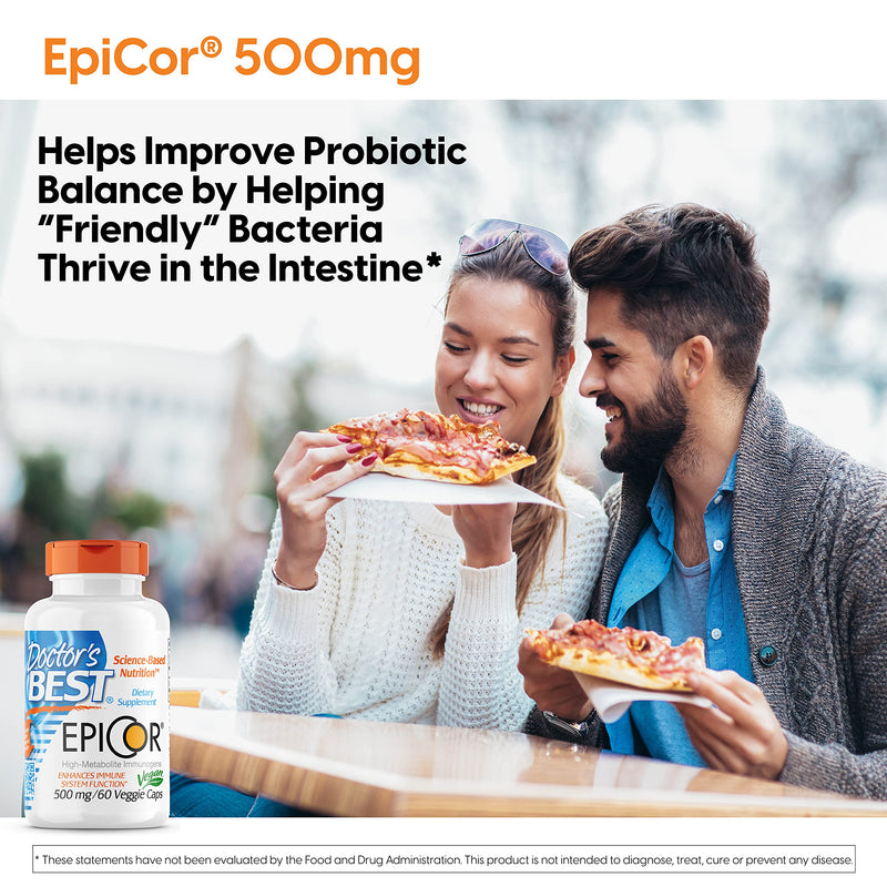 [Australia] - Doctor's Best Epicor, Immune Health Defense, Non-GMO, Vegan, Gluten Free, 500 Mg, 60 VC (DRB-00177) 60 Count (Pack of 1) 