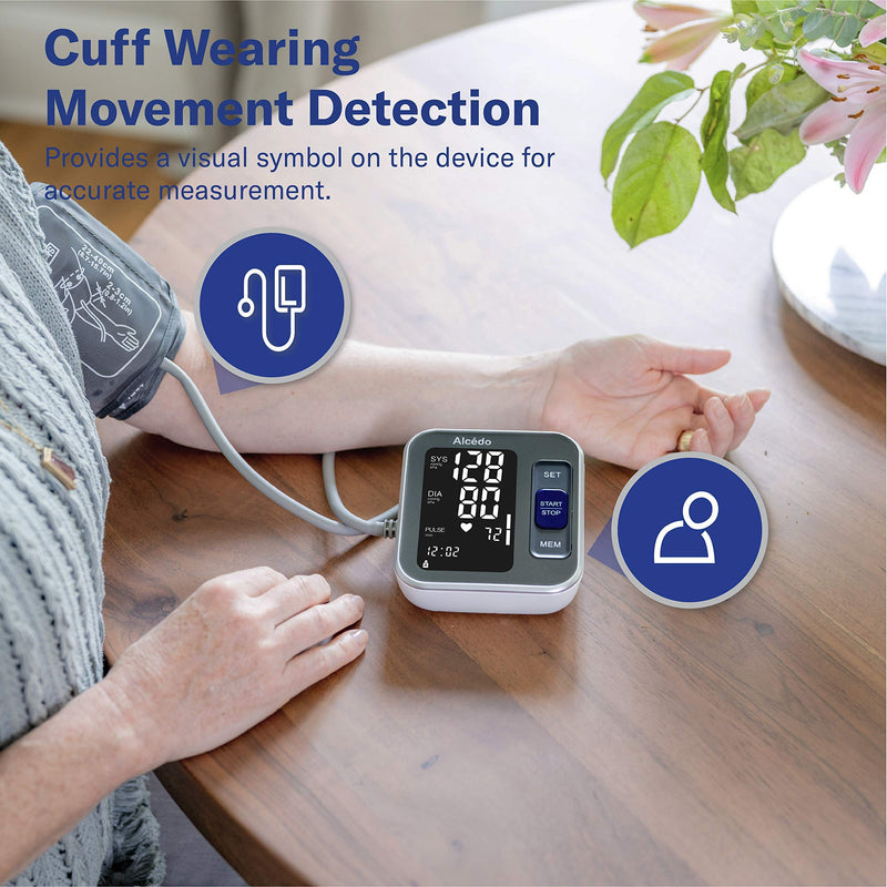 [Australia] - Alcedo Blood Pressure Monitor Upper Arm, Automatic Digital BP Machine with Wide-Range Cuff for Home Use, Backlit Screen, 2x120 Reading Memory, Talking Function 