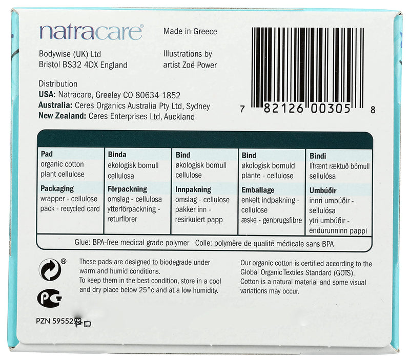 [Australia] - Natracare Slim Fitting Ultra Pads with Wings, Regular, Made with Certified Organic Cotton, Ecologically Certified Cellulose Pulp and Plant Starch (1 Pack, 14 Pads Total)… 