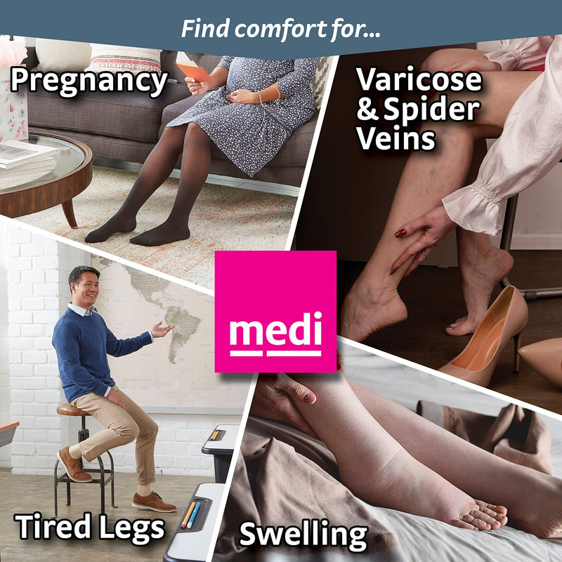 [Australia] - mediven for women vitality, 20-30 mmHg, Calf High Stockings, Closed Toe 2 Ebony 