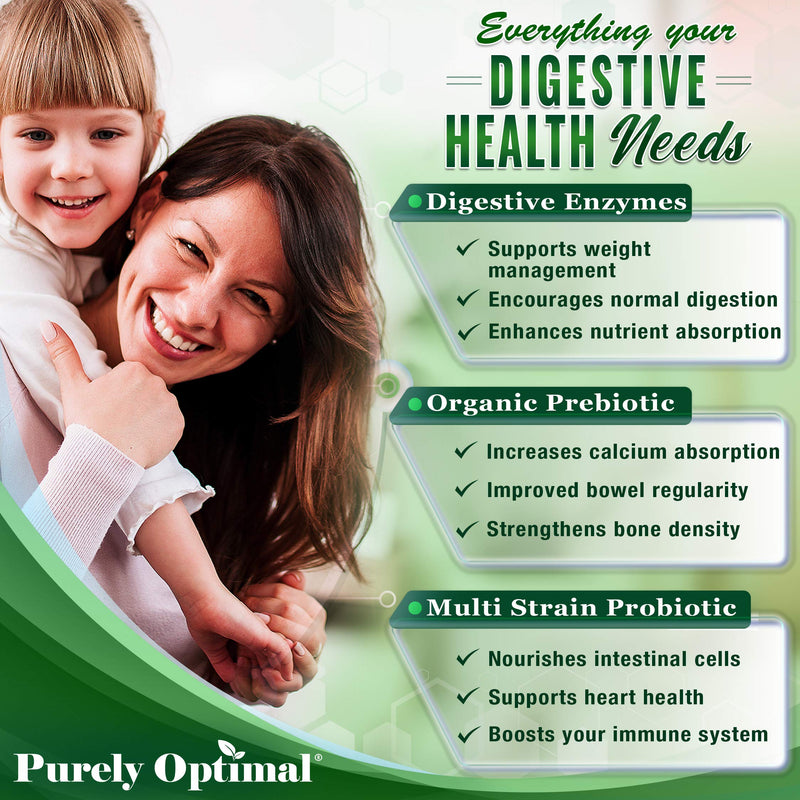 [Australia] - Premium Digestive Enzymes Plus Prebiotics & Probiotics - Digestive Enzyme Supplement for Better Digestion, Immune Support, and Nutrient Absorption - Gas, Constipation & Bloating Relief - 180 Capsules 
