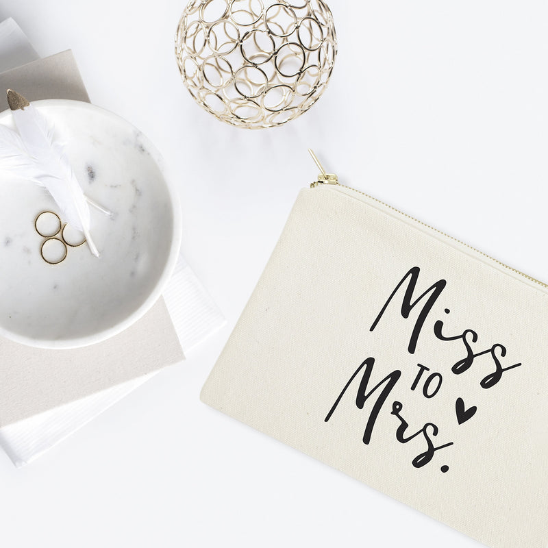 [Australia] - The Cotton & Canvas Co. Miss to Mrs. Wedding Cosmetic Bag, Bridal Party Gift and Travel Make Up Pouch Miss to Mrs. 