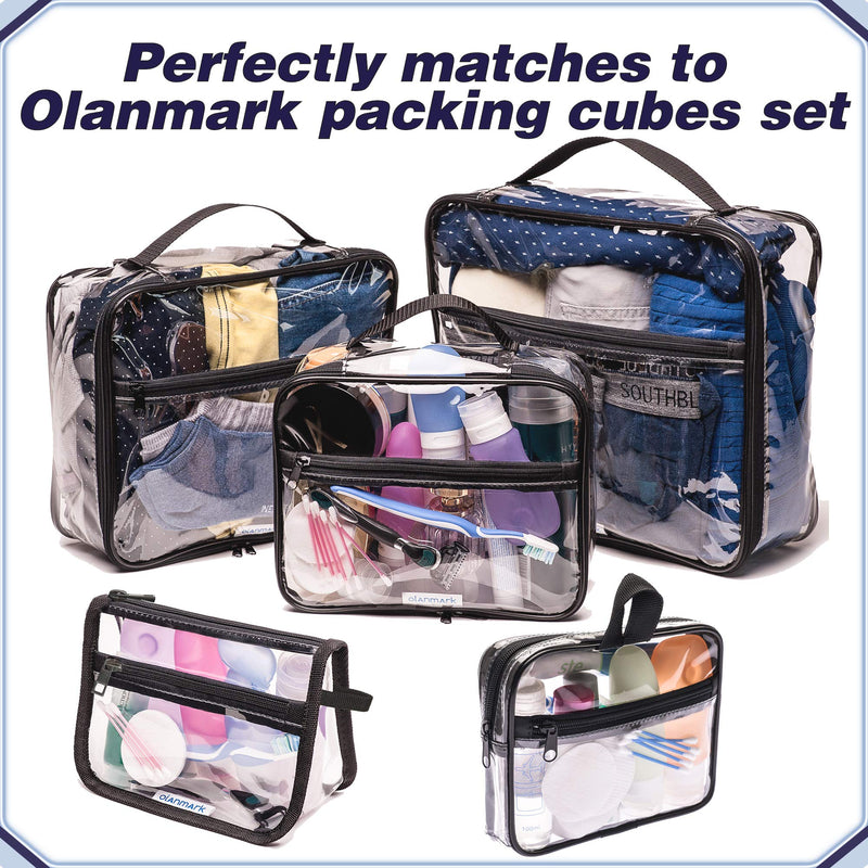 [Australia] - TSA Approved Clear Toiletry Bag with Pocket - Quart Size Bag for Airport, Camping or Gym 1pcs Black 