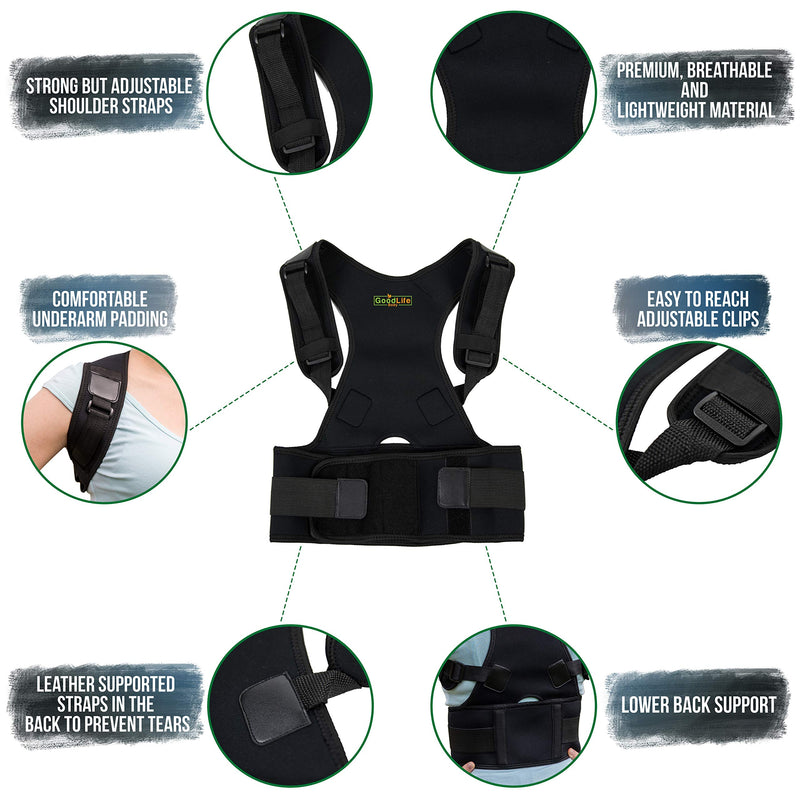 [Australia] - Posture Corrector for Women and Men - Comfortable Back Support Brace to Trigger Rounded Shoulders and Upper Back to Proper Position - Discreet Vest for Pain Relief - May Wear Under Clothes 