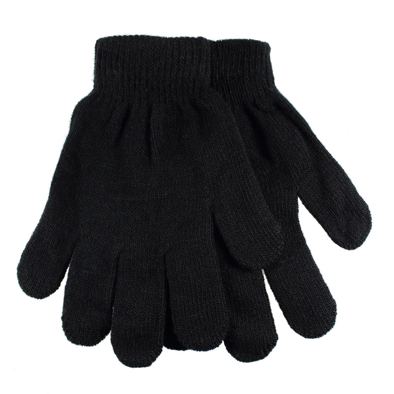 [Australia] - Gelante Adult Winter Knitted Magic Gloves Wholesale Lot 12 Pairs Small Small Hand-black 