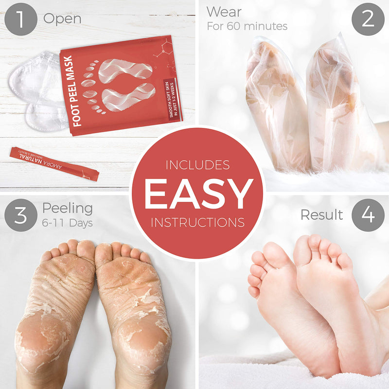 [Australia] - Foot Peel Mask - 2 Pack - For Cracked Heels, Dead Skin and Calluses - Make Your Feet Baby Soft Smooth Silky Skin - Removes Rough Heels, Dry Toe Skin Natural Treatment. (Strawberry Scent) 2 Pairs 