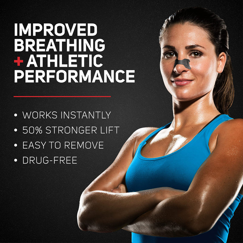 [Australia] - Clear Passage Performance Nasal Strips for Athletes, Sports Dilators, Improves Breathing & Athletic Performance, Instant Nasal Congestion Relief, Reduce Snoring, Black, Large/XL, 50 Count 