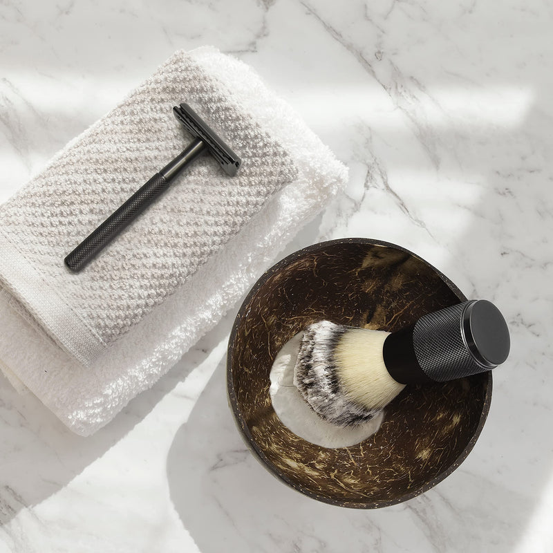 [Australia] - Synthetic Shaving Brush | Black | Vegan Shaving Brush | Women and Mens Shaving Brush| Shaving Cream Brush | Eco Friendly Travel Shaving Brush | Bambaw 