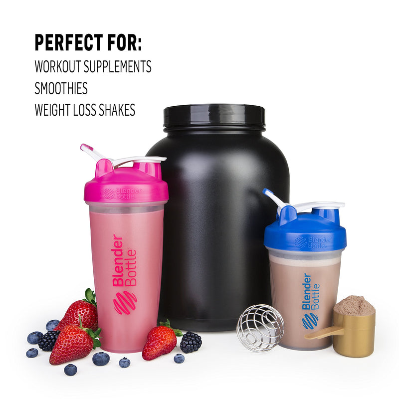 [Australia] - BlenderBottle Classic Shaker Bottle Perfect for Protein Shakes and Pre Workout, 20-Ounce, Clear/Black/Black 