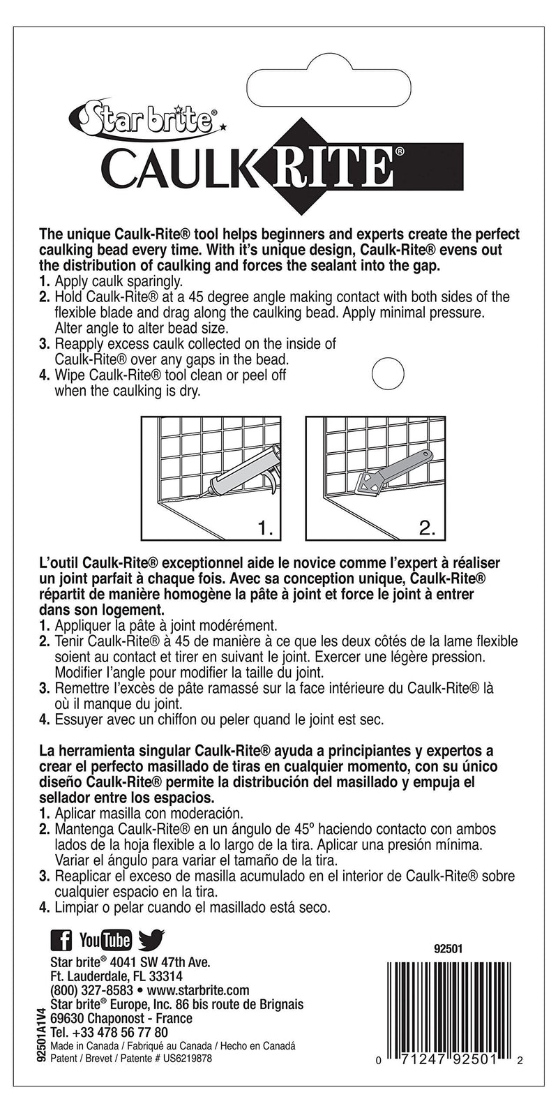 [Australia] - Star brite Caulk-Rite & Caulk-Away, The Right Tools for The Job Caulk-rite Perfect Bead Tool 