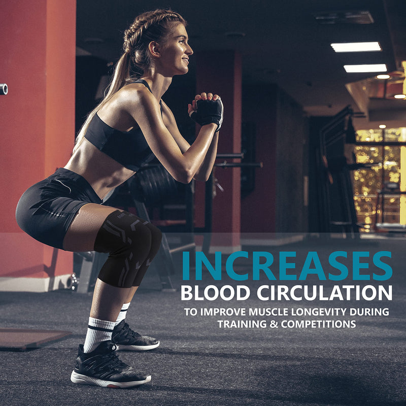 [Australia] - Knee Compression Sleeve 2 Pack for Men and Women, Knee Support Brace for Running and Work out (XL) XL 