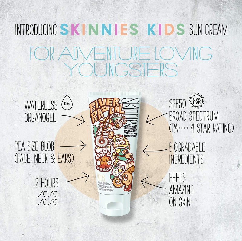 [Australia] - Skinnies KIDS Sun Cream Gel SPF50, River Rascal, Broad Spectrum, Water Resistant, 100ml 