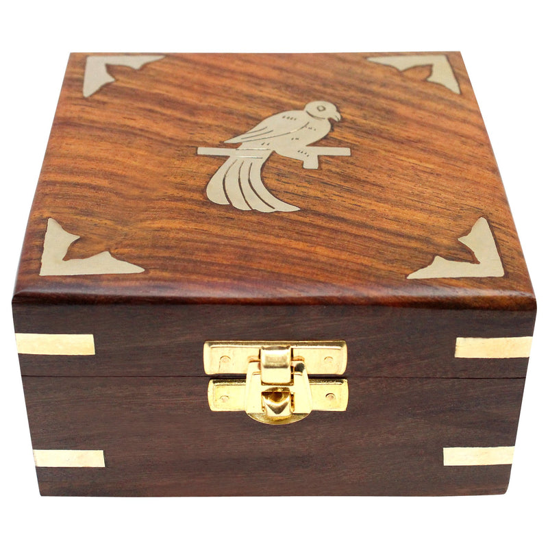 [Australia] - ITOS365 Handmade Wooden Jewelry Box for Women Jewel Organizer Hand Carved Gift Items Bird 