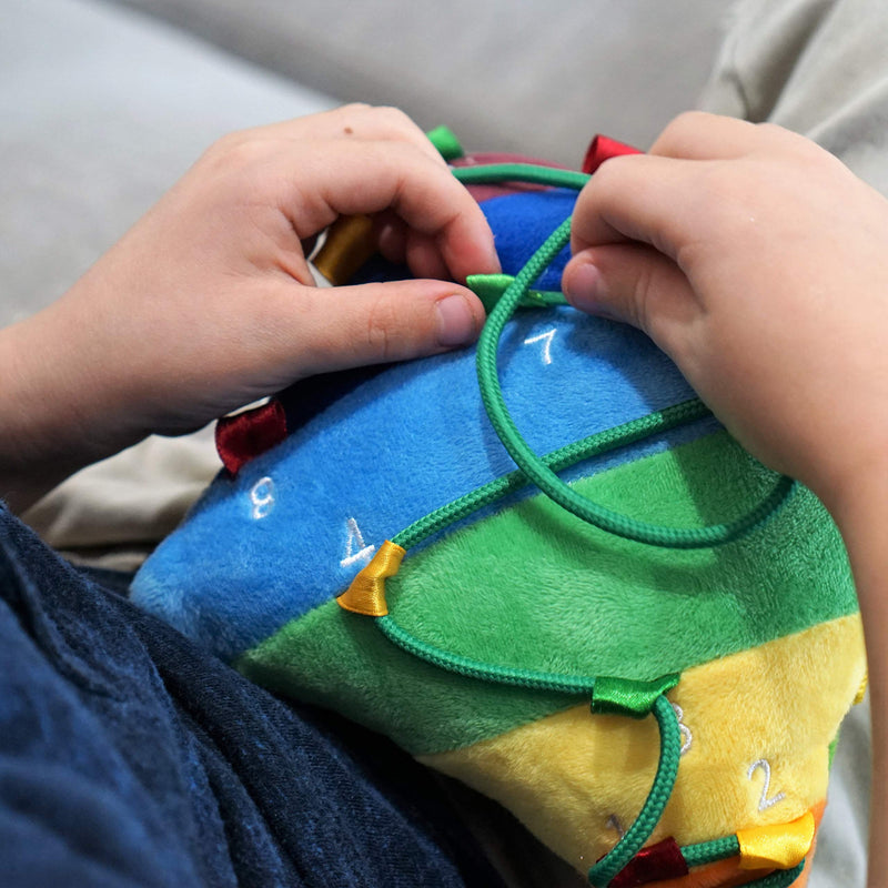 [Australia] - Sensory4u Sensory Buckle Pillow Fine Motor Development Toy Activity - Plus Threading Counting and Zipper Skills All in One 