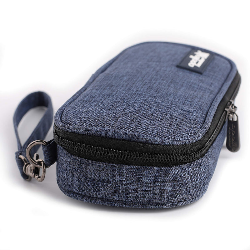 [Australia] - Apollo Walker Insulin Cooler Travel Case Diabetic Medication Cooler with 2 Ice Pack and Insulation Liner (Navy) Navy-small 