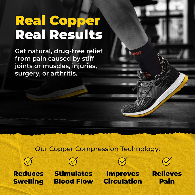 [Australia] - Foot Compression Sleeve - Plantar Fasciitis Socks for Arch Support, Achilles Tendonitis, and Foot Pain Relief - Toeless Socks For Everyday & Night Use - Copper-Infused Nylon by CopperJoint (Medium) Medium 