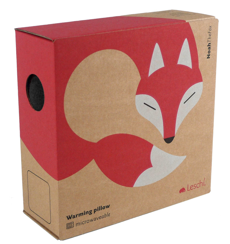 [Australia] - Leschi Wheat Bag microwavable, unscented/Heat Pack for Neck and Shoulders/Animal: Fox Noah, Brown Chocolate / Midnight 
