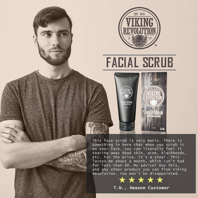 [Australia] - Viking Revolution Microdermabrasion Face Scrub for Men - Facial Cleanser for Skin Exfoliating, Deep Cleansing, Removing Blackheads, Acne, Ingrown Hairs - Men's Face Scrub for Pre-Shave (1 Pack) 1 Pack 