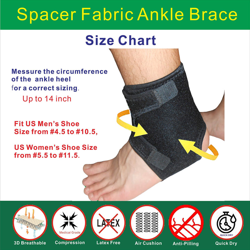 [Australia] - IRUFA, AN-OS-12,3D Breathable Patented Spacer Fabric Adjustable Athletics Achillies Tendon Ankle Wrap, Plantar Fasciitis, Pain Relief for Sprains, Strains, Arthritis and Torn Tendons Regular 