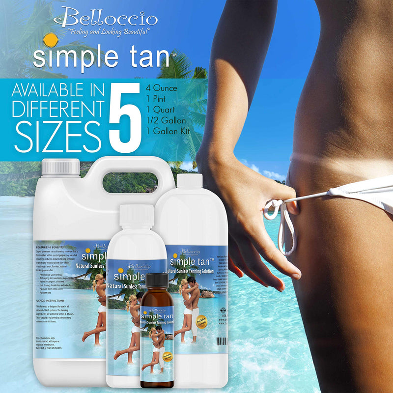 [Australia] - Belloccio Simple Tan Pint Bottle of Professional Salon Sunless Tanning Solution with 10% DHA Medium 