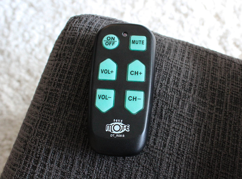 [Australia] - Universal Big Button TV Remote - DT-R08B EasyMote | Backlit, Easy Use, Smart, Learning Television & Cable Box Controller, Perfect for Assisted Living Elderly Care. Black TV Remote Control 