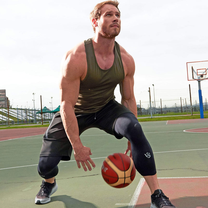 [Australia] - Vital Salveo-Sports Outdoor Compression Long Knee Sleeve Leg Support knee brace Thin Light undersleeve Germanium Recovery Running Basketball (1 PC) XX-Large 2X-Large (Pack of 1) 