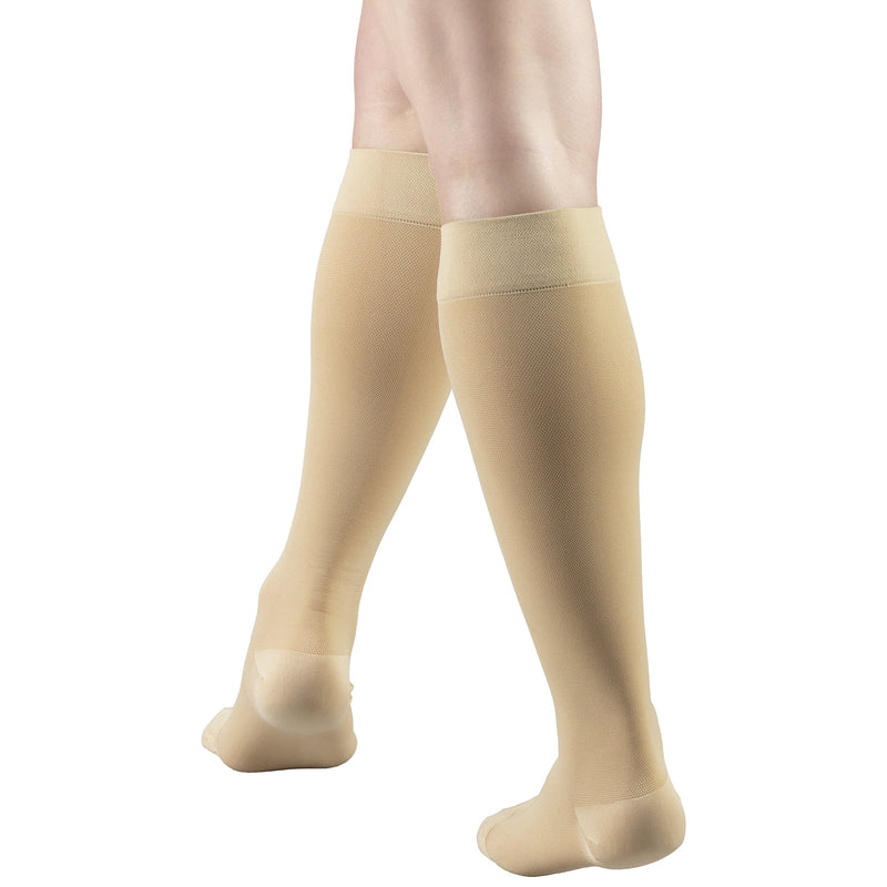 [Australia] - Truform 30-40 mmHg Compression Stockings for Men and Women, Knee High Length, Closed Toe, Beige, Large Large (1 Pair) 