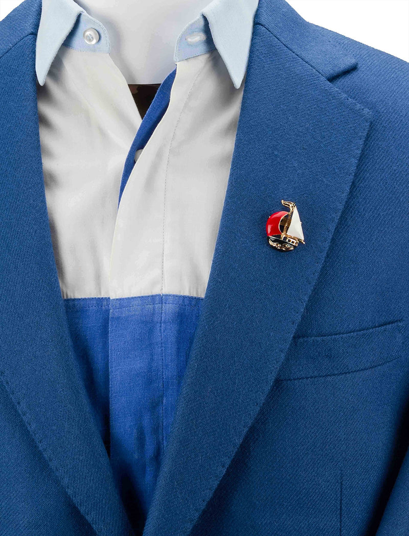 [Australia] - Knighthood Cute Sail Boat Lapel Pin Badge Coat Suit Collar Accessories Brooch for Men 
