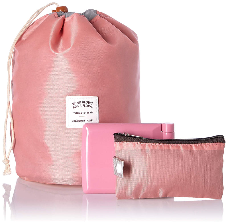 [Australia] - travel cosmetic bag withe mirror (pink) pink 