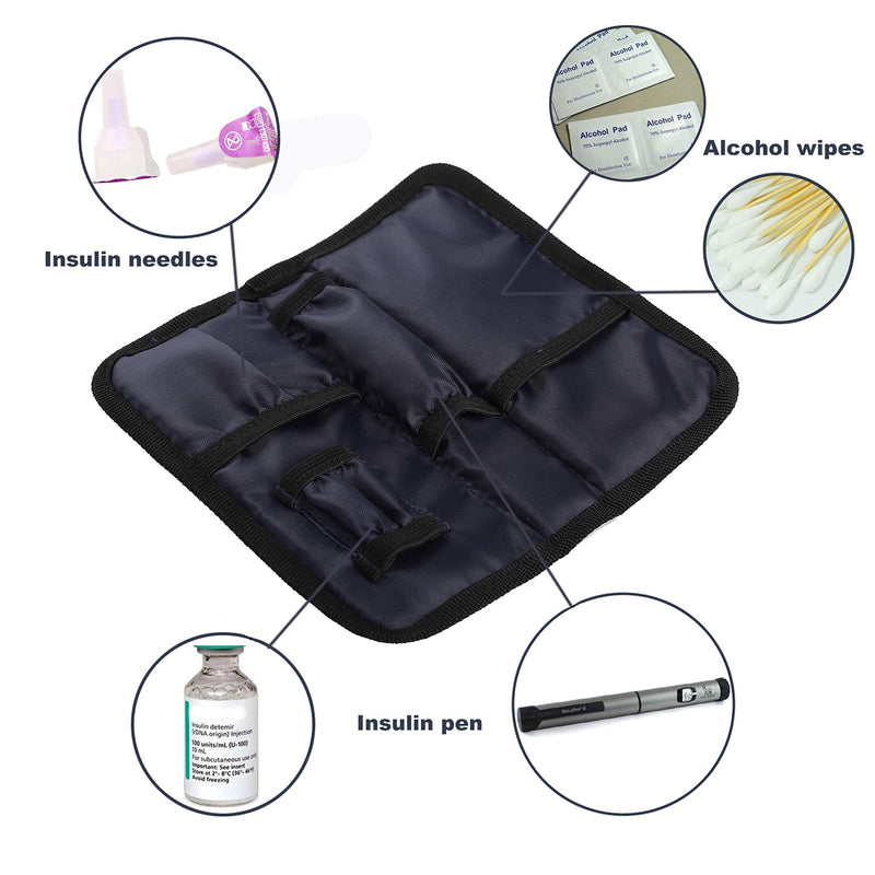 [Australia] - Apollo Walker Insulin Cooler Travel Case Diabetic Medication Cooler with 2 Ice Pack and Insulation Liner (Navy) Navy-small 