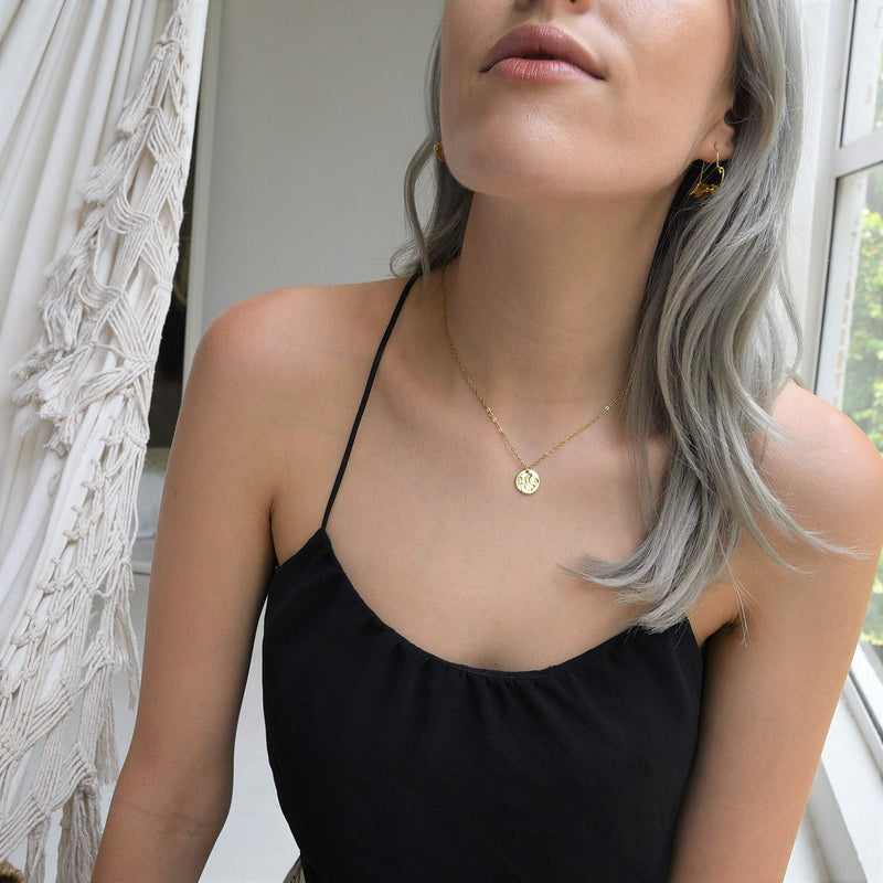 [Australia] - DELLA MODA Celestial Star and Moon Coin Medallion Necklace | 18k Gold Plated Hypoallergenic Brass 