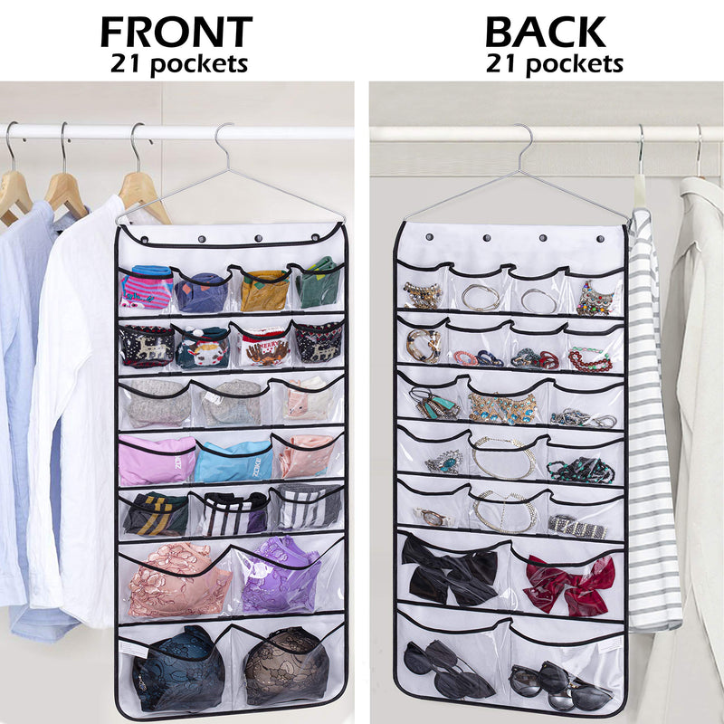 [Australia] - Misslo Hanging Closet Dual-Sided Organizers, 42 Pockets, 38.5 by 17.75-Inch White 