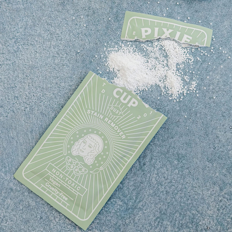 [Australia] - Menstrual Cup Stain Remover - Sterilizer and Cleaner - The Only Wash That Will Completely Remove Stains from Reusable Menstrual Discs | Organic Powder Solution | 5 Packets 